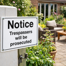 Notice Trespassers Will Be Prosecuted Sign – 400mm x 300mm – Rigid Plastic – Indoor/Outdoor