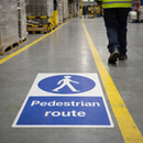 Pedestrian Route Floor Graphic Safety Sign – 400mm x 600mm – Polycarbonate – Industrial Use
