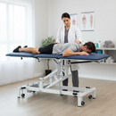 Premium 3-Section Electric Treatment Table with Retractable Wheels and 225kg Safe Working Load
