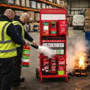 Fire Stand with Battery Extinguisher & Fire Blanket – Heavy Duty – Industrial Use