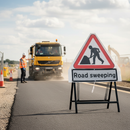 Premium Roll Up Road Sign Supplementary Plate for Road Sweeping - Durable and Easy to Attach