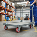 100mm Fixed Plate Castor with Red Polyurethane and Nylon Centre