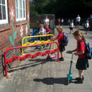 Premium Heavy Duty Scooter Racks for Schools - 10 Scooter Capacity with Galvanized Steel Construction and Low Maintenance Design