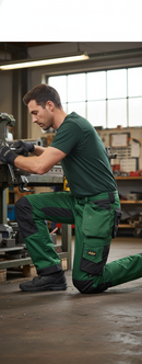 Premium Stretch Slim Fit Work Trousers with Knee Pad Pockets and Durable Cordura Reinforcements