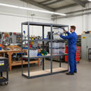 3x Heavy Duty Shelving Units - 1600mm High - Grey with 8x 24L Plastic Storage Boxes