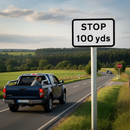 Premium Stop Supplementary Plate for Junction Signage - Customizable Distance Indication and Compliance Guidance