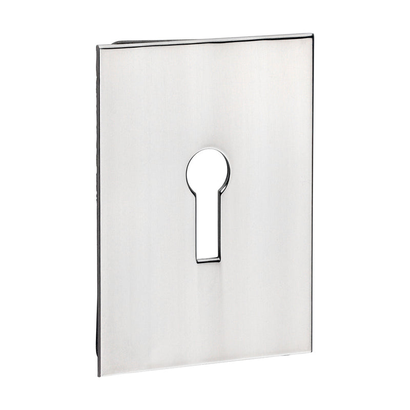 Lock Profile Self-Adhesive Escutcheon - Oblong - Polished Stainless Steel - 65 x 47
