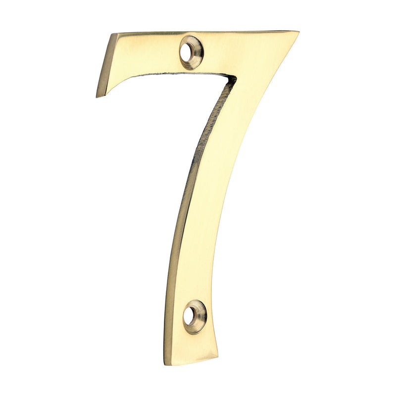 Door Numeral 7 - Polished Brass - 75mm