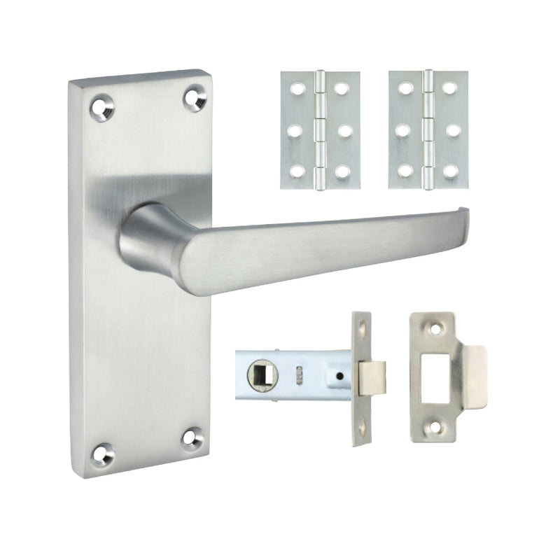 Victorian Straight Latch Door Pack - Satin Chrome - Mixed