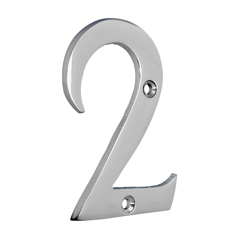 Door Numeral 2 - Polished Chrome - 76mm