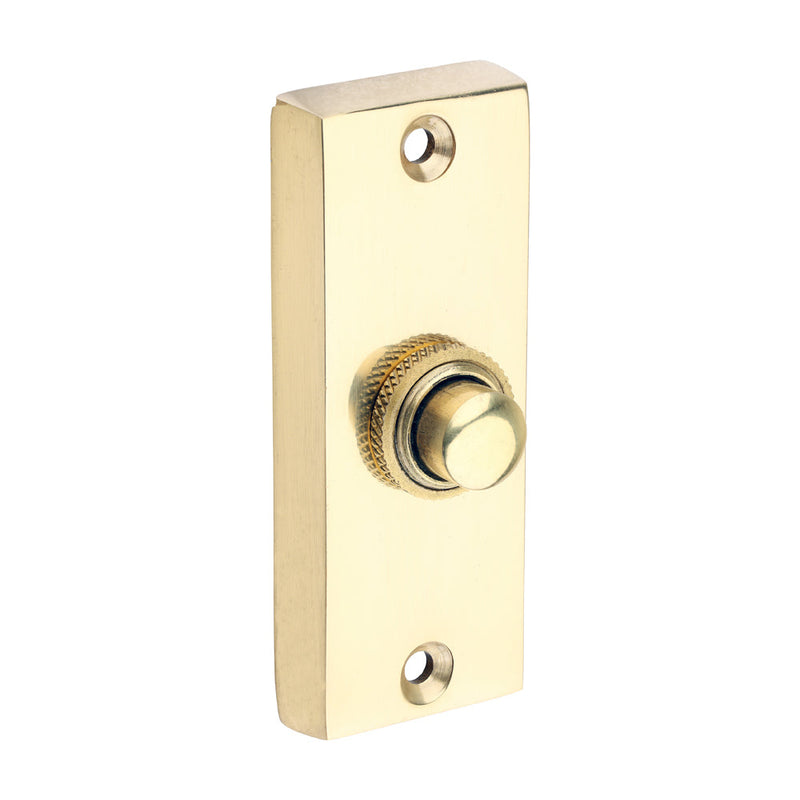 Traditional Door Bell Push - Polished Brass - 80 x 31