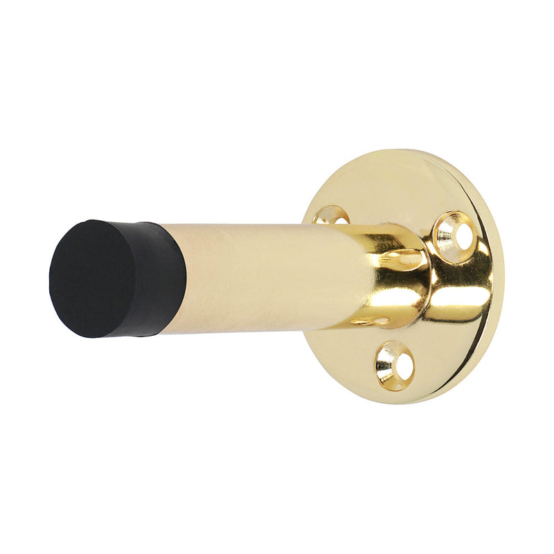 Projection Door Stop - Polished Brass - 70mm