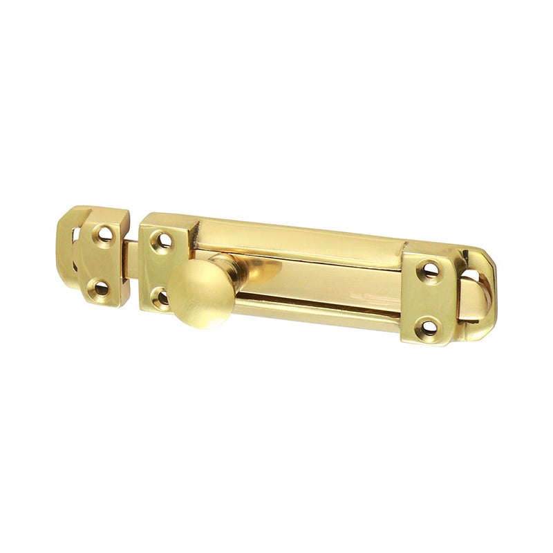 Contract Flat Section Bolt - Polished Brass - 110 x 25mm