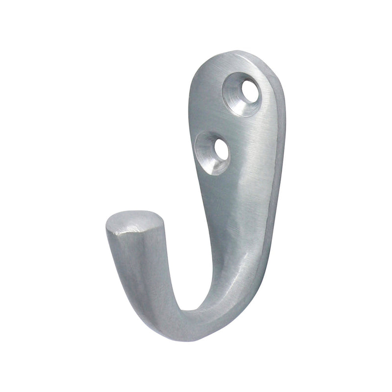 Single Robe Hook - Satin Chrome - 44 x 18mm