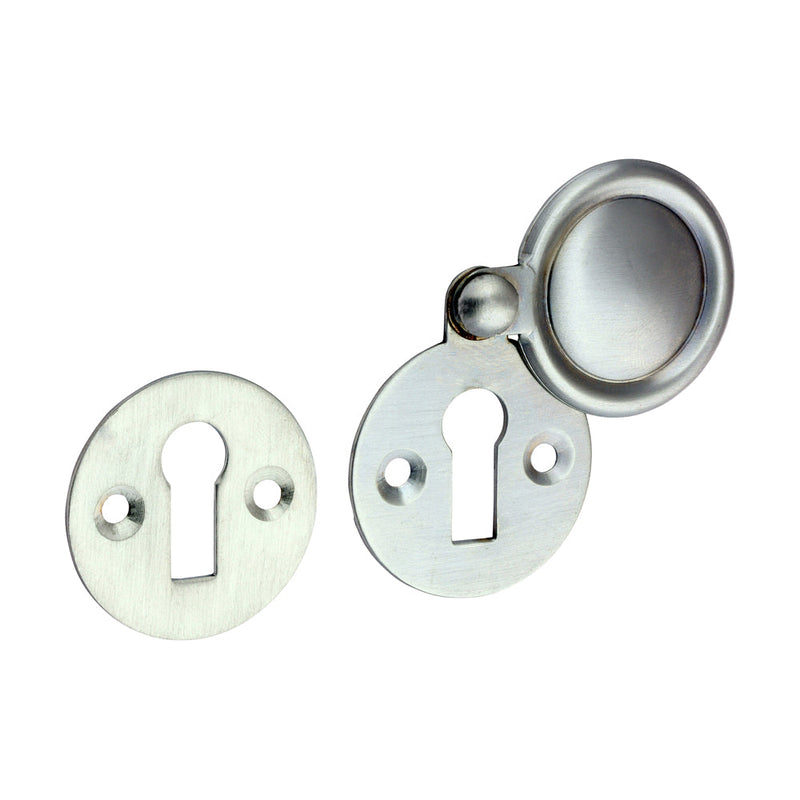 Pair of Traditional Pattern Escutcheon - Satin Chrome - 32mm