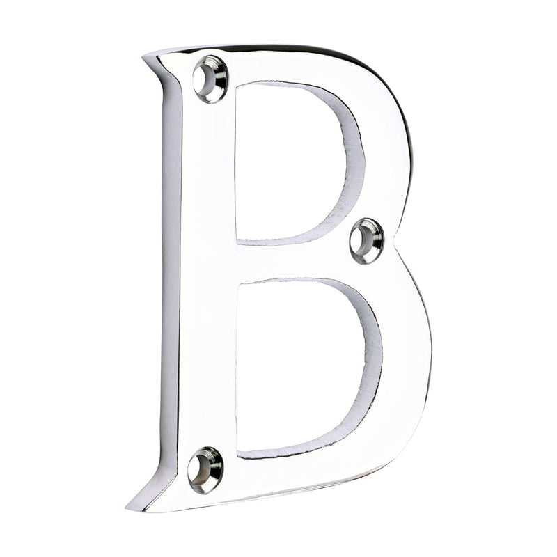 Door Letter B - Polished Chrome - 64mm