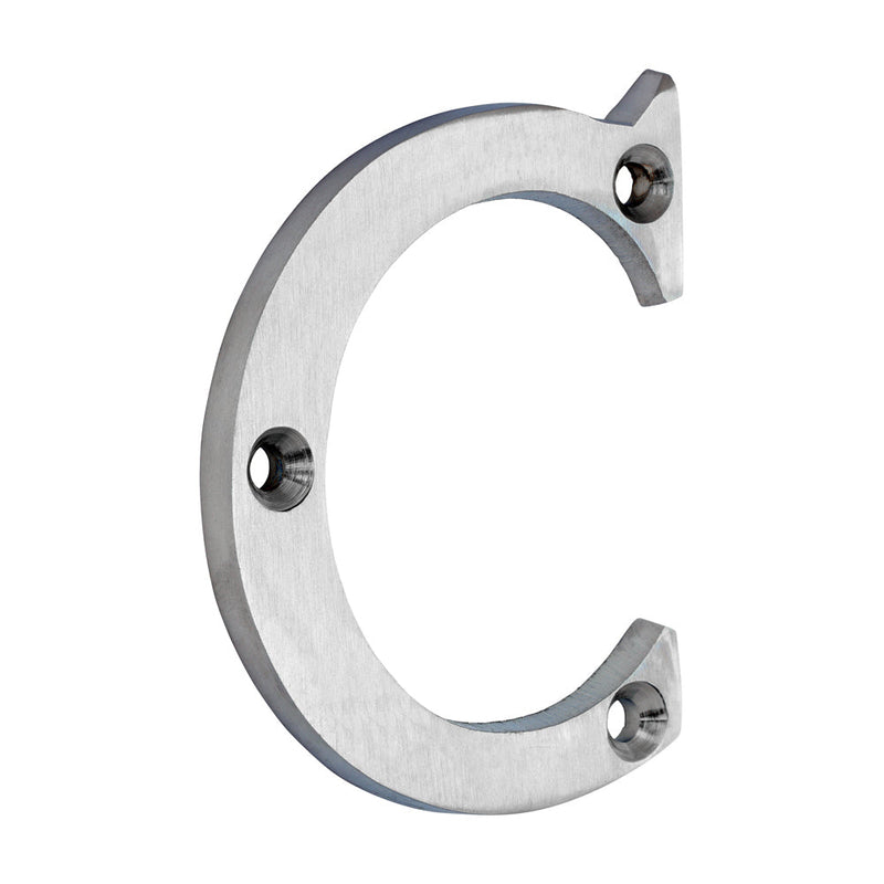 Door Letter C - Satin Chrome - 65mm