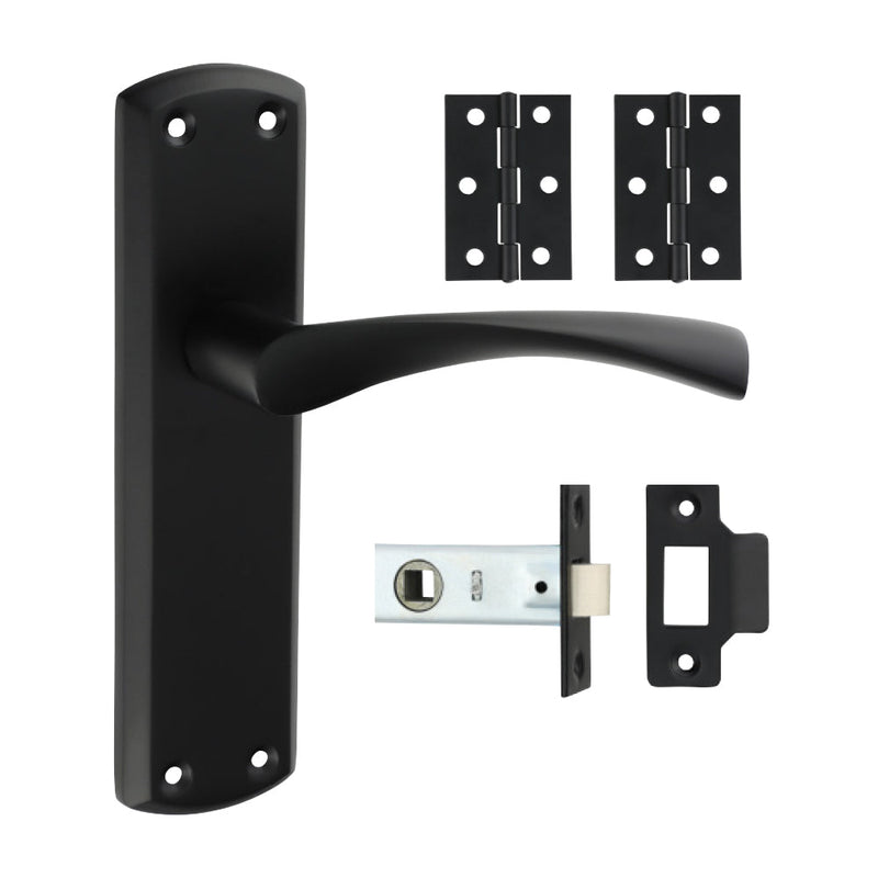 Zeta Latch Door Pack - Matt Black - Mixed