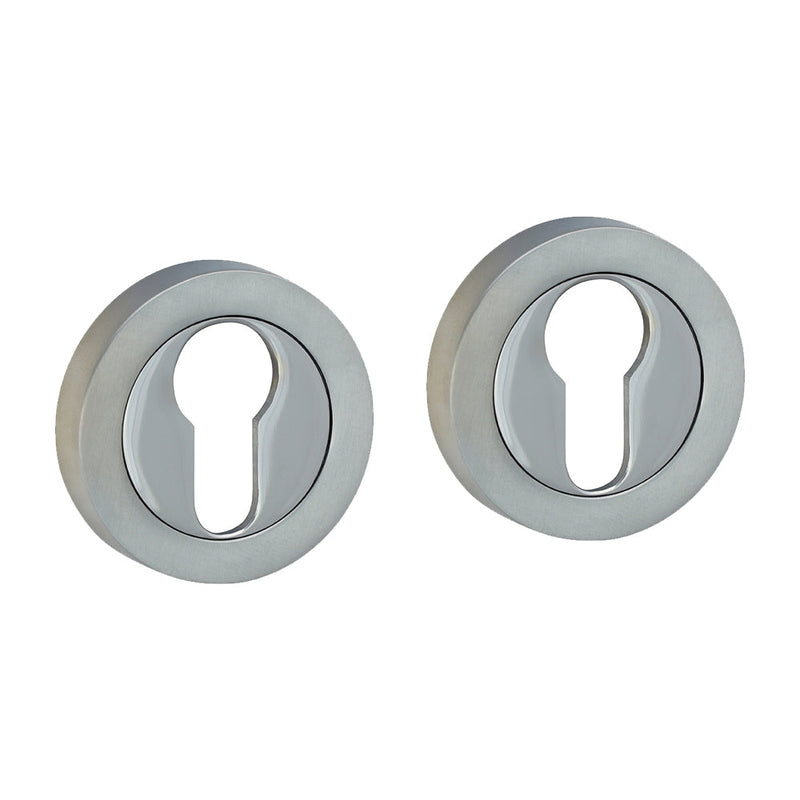 Euro Profile Escutcheon - Polished & Satin Chrome - 51mm