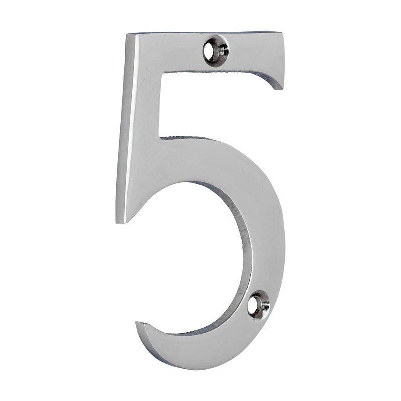 Door Numeral 5 - Polished Chrome - 75mm