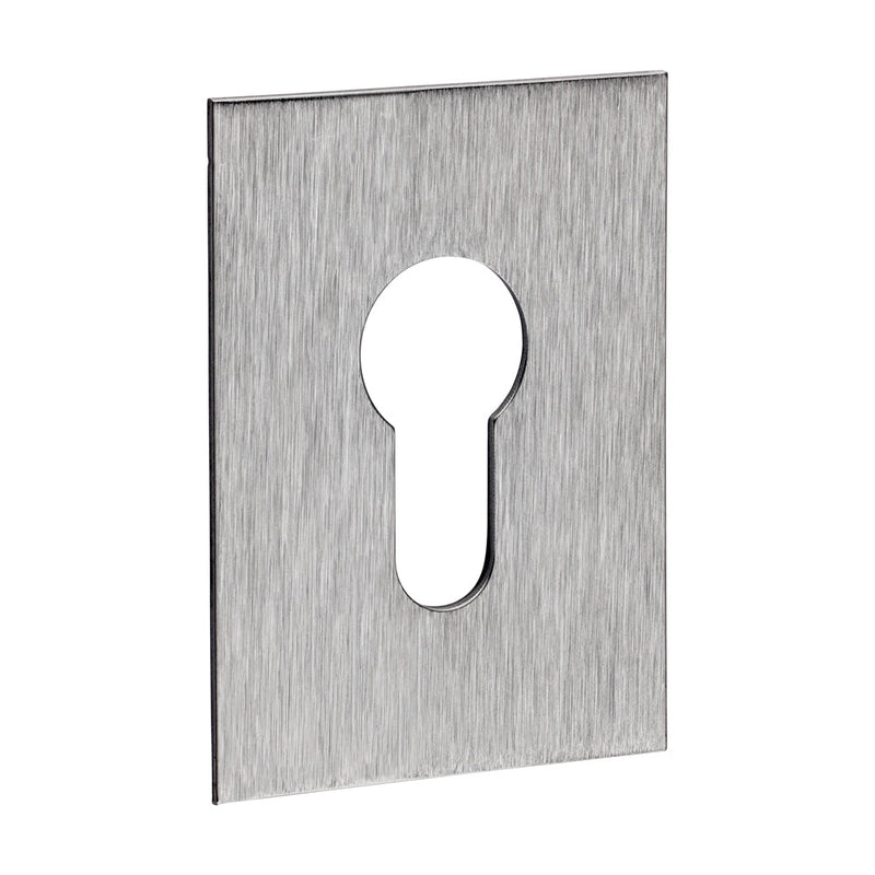 Euro Profile Self-Adhesive Escutcheon - Oblong - Satin Stainless Steel - 65 x 47