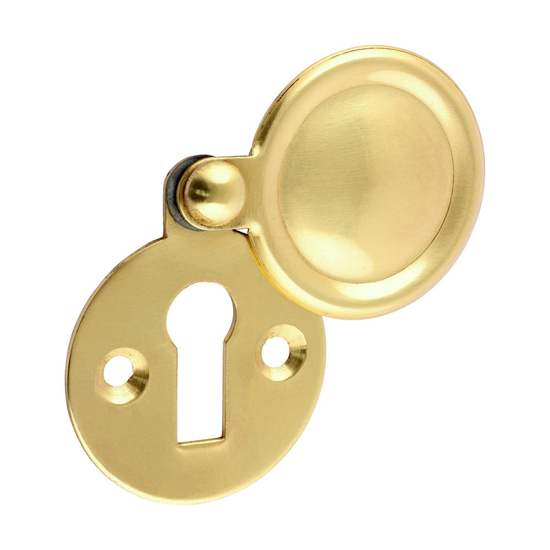 Pair of Traditional Pattern Escutcheon - Polished Brass - 32mm