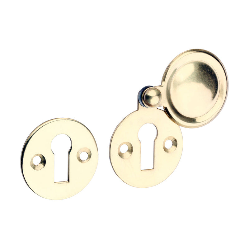 Pair of Traditional Pattern Escutcheon - Polished Brass - 32mm