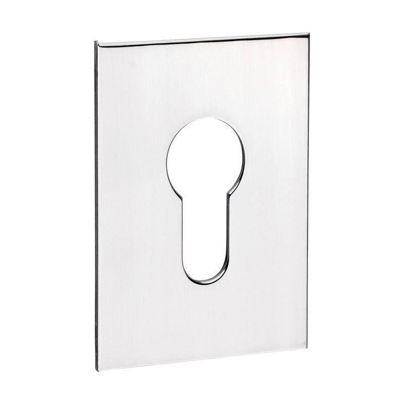 Euro Profile Self-Adhesive Escutcheon - Oblong - Polished Stainless Steel - 65 x 47