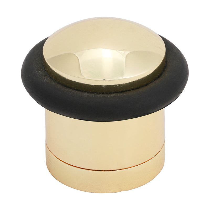 Cylinder Door Stop - Polished Brass - 41mm