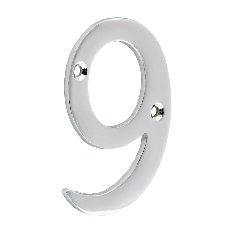 Door Numeral 9 - Polished Chrome - 75mm