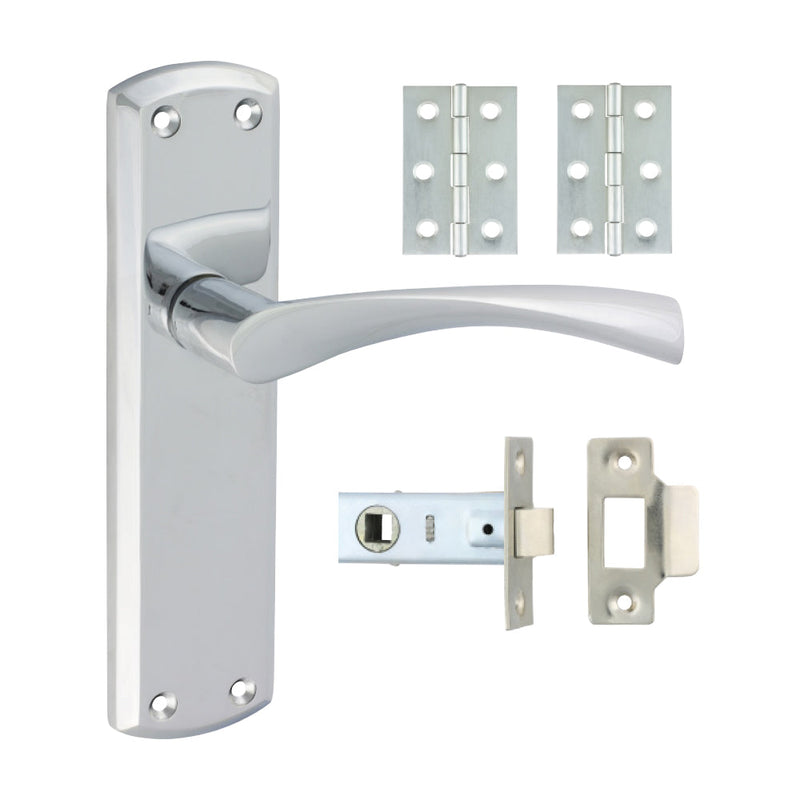 Zeta Latch Door Pack - Polished Chrome - Mixed