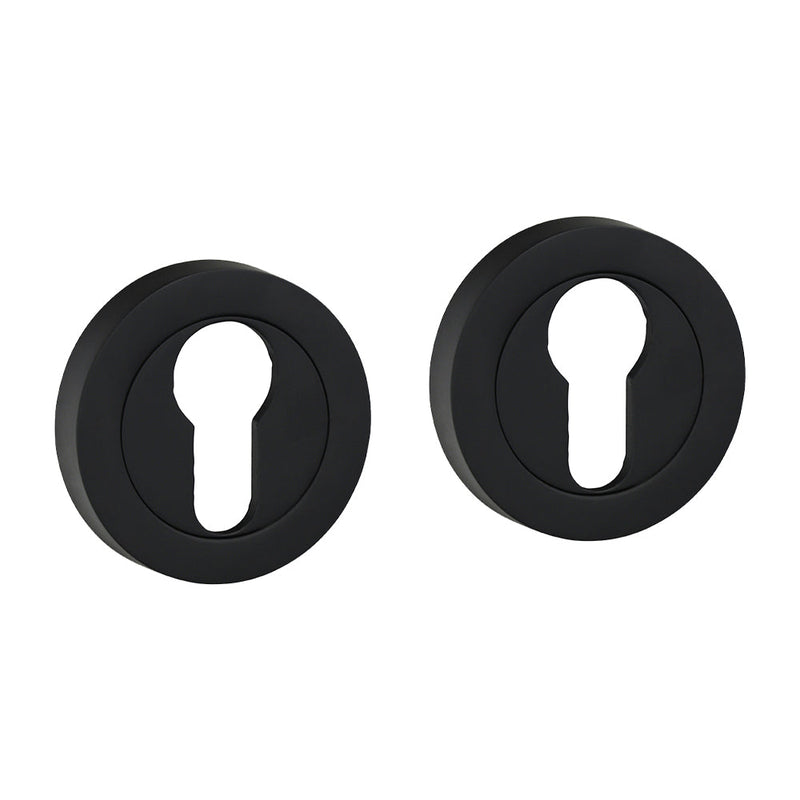 Euro Profile Escutcheon - Matt Black - 51mm