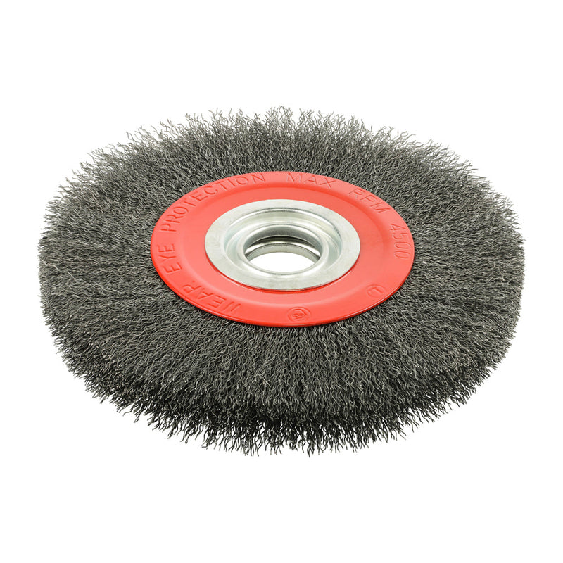 Wheel Brush with Plastic Reducer Set - Crimped Steel Wire - 200mm