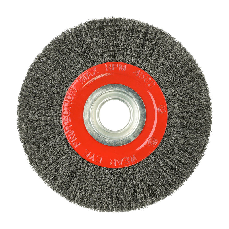 Wheel Brush with Plastic Reducer Set - Crimped Steel Wire - 200mm