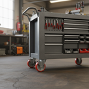 150mm Fixed Plate Castor with Red Polyurethane and Grey Nylon Centre