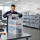 Heavy Duty Clear Euro Containers with Hinged Lids - All Sizes Available