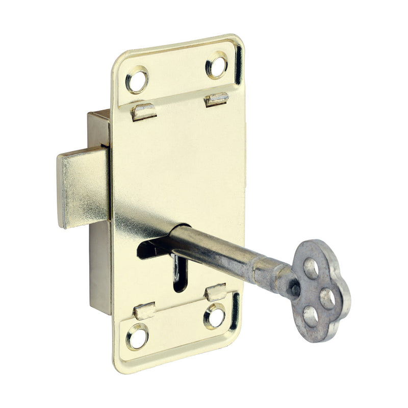 Small Cupboard Lock - Electro Brass - 64 x 32