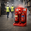 Fire Extinguisher Stand with Site Alarm – Red – Durable Polyethylene – Construction & Events