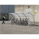 Premium Slimline 12 Bike Cycle Shelter - Galvanised Steel Frame, Easy Assembly, Ideal for Schools and Commercial Use