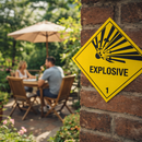 Explosive Symbol Warning Signs – 1mm Rigid Plastic – Indoor/Outdoor Use