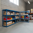 Heavy Duty Industrial Shelving - 1677mm High - 400kg Capacity - Chipboard - Blue