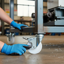 125mm Heavy Duty Braked Swivel Bolt Hole Castor with White Polypropylene Wheel