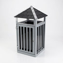 Steel Lidded Litter Bin 107L — 1033mm Height, Powder Coated (view 2)