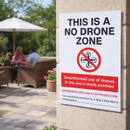No Drone Zone Safety Sign – 1mm Rigid Plastic – Indoor/Outdoor Use