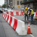 Heavy Duty Water-Filled Barrier for Construction Sites - 300kg Sturdy, UV-Stabilised HDPE for Pedestrian and Traffic Control