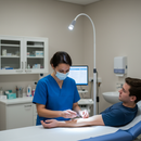 Premium LED Examination Lamp on 5-Foot Stand with Energy Saving Technology and Robust Metal Construction