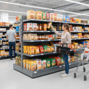 Premium Double Sided Gondola Bay Shelving Unit 1.6m High with Base Shelf and Adjustable Upper Shelves