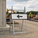 Premium Arrow Left or Right Supplementary Sign - Durable 725x275mm for Road Works Directional Guidance