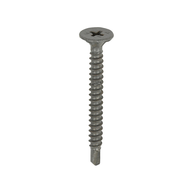 Drywall Construction Metal Stud Cement Board Screws - PH - Countersunk Wafer - Self-Drilling - Exterior - Silver Organic - 4.2 x 42