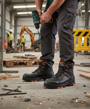 Premium Sporty Multifunctional Safety Boot with Metal-Free Design, Water-Repellent Leather Upper and Enhanced Comfort Features